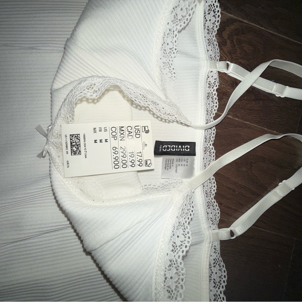 H&M White Lace Trim Mini Dress